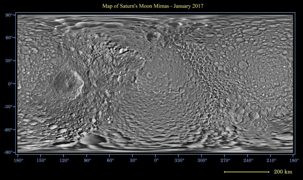 A global map of Mimas’s surface.