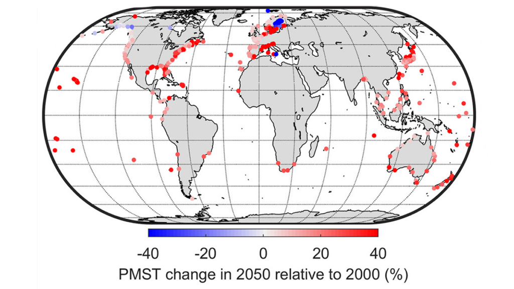 Global map with dots.