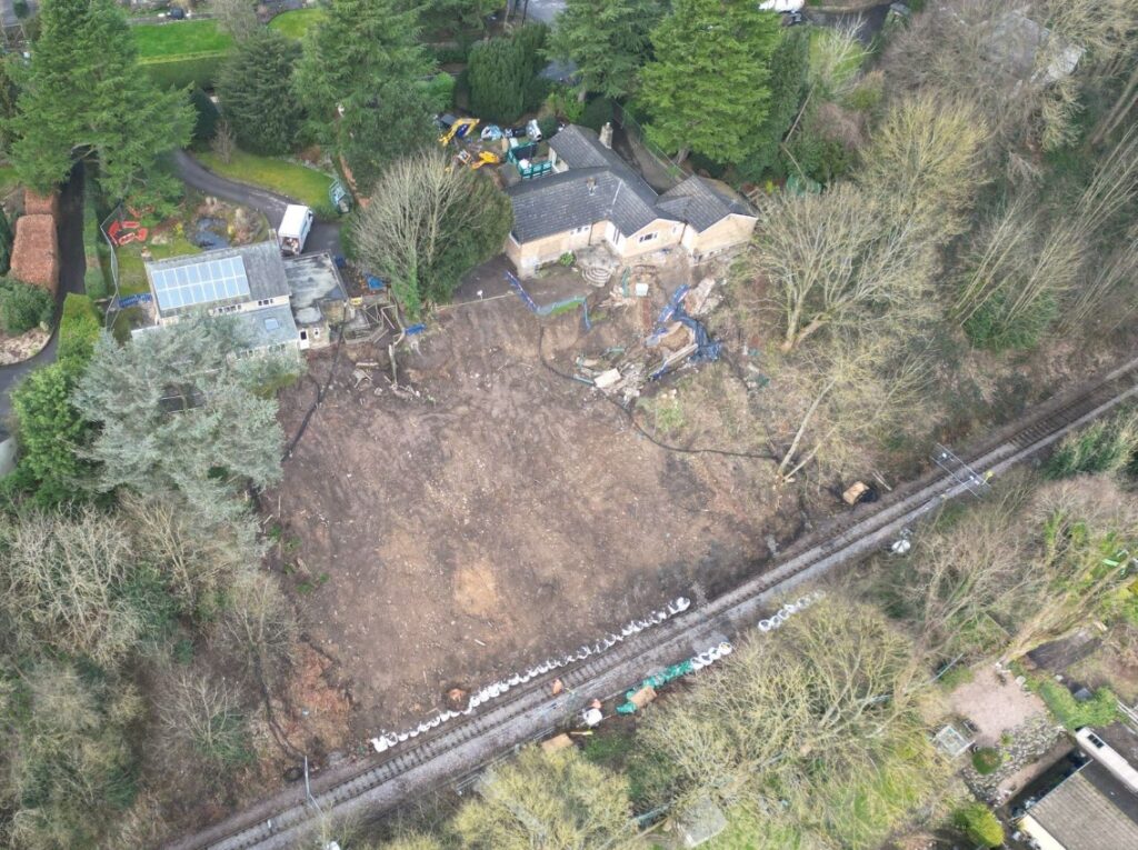 The landslide at Baildon in West Yorkshire.