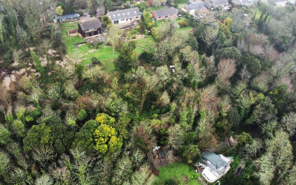 A view of landslide damage at St Lawrence on the Isle of Wight.
