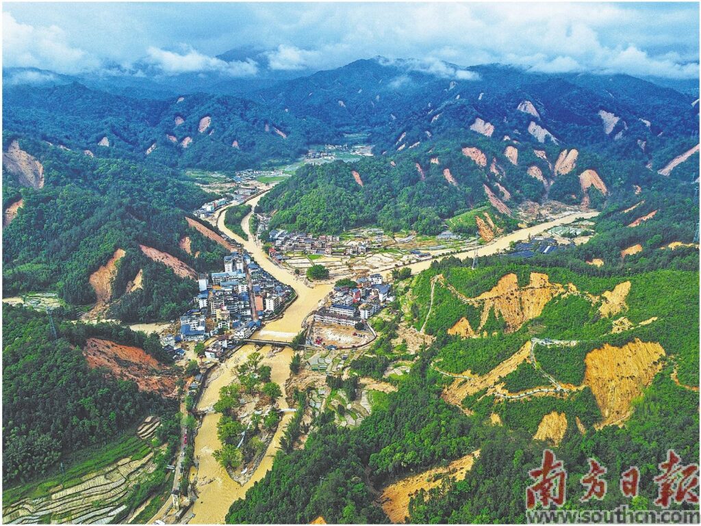 Landslides triggered by the heavy rainfall at Jiangwan in southern China