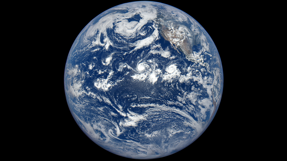 Photo of Earth from afar.