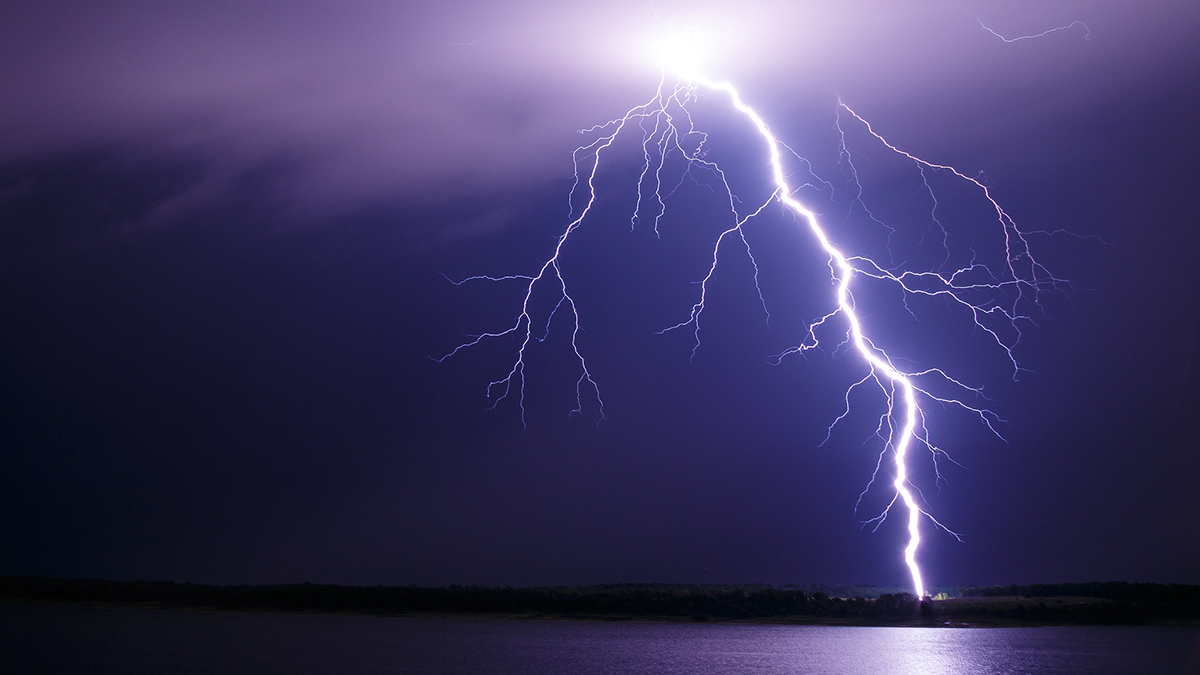 Photo of a lightning strike.