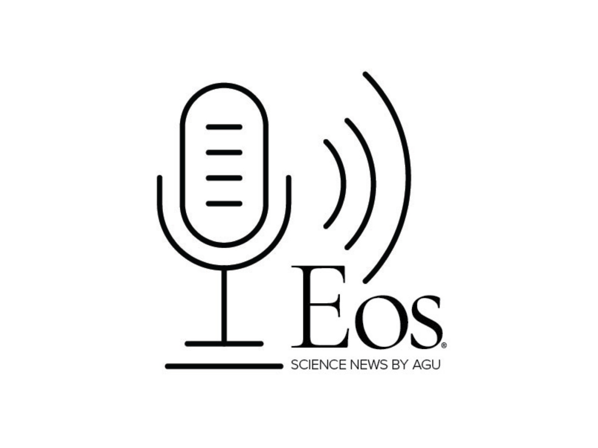 Eos logo with line art microphone and arced lines representing sound