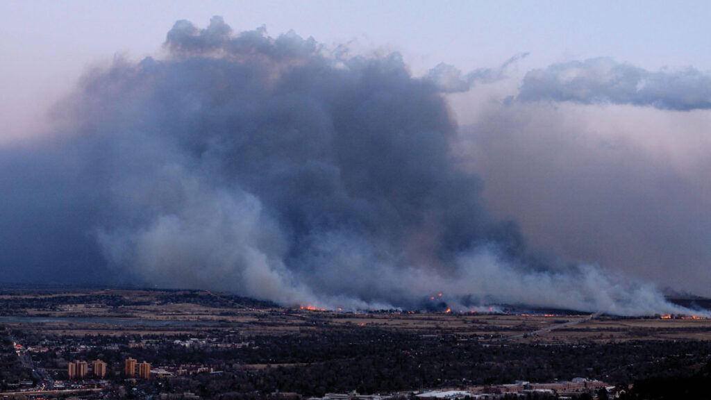 On 30 December 2021, a grass fire sparked outside Boulder, Colo.