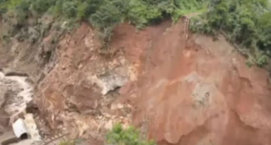 The damaged railway line from the 29 April 2024 Mai Mahiu landslide disaster.