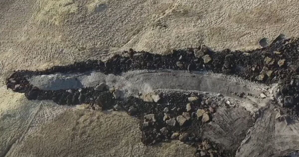 The aftermath of the 7 May 2024 peatslide in Shetland.