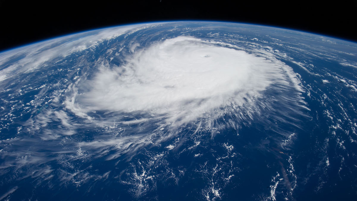 A satellite image of Hurricane Edouard over the Atlantic Ocean