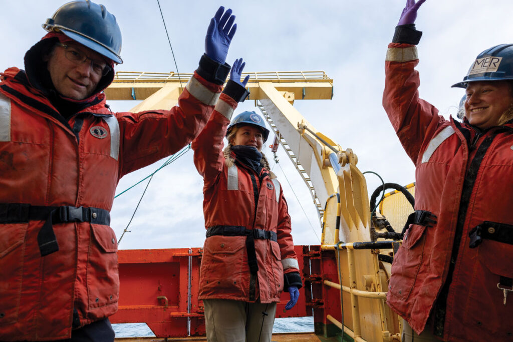 Scientists celebrate a job well done.
