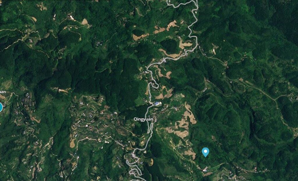 Planet Labs image of the area of Wanzhou in China, after it had been affected by extreme rainfall on 4 July 2023.
