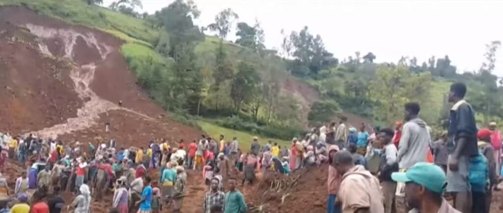 The landslide site in Gofa Zone, Ethiopia.