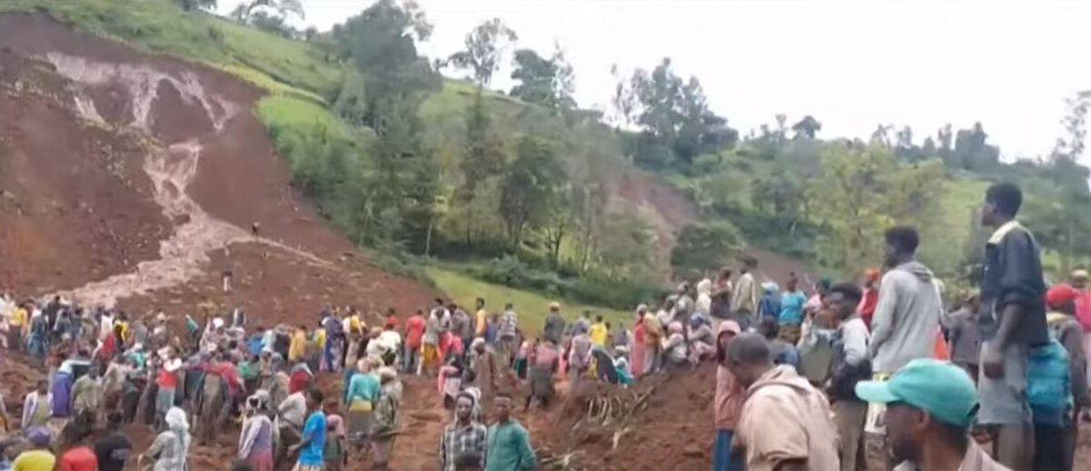 The landslide site in Gofa Zone, Ethiopia.