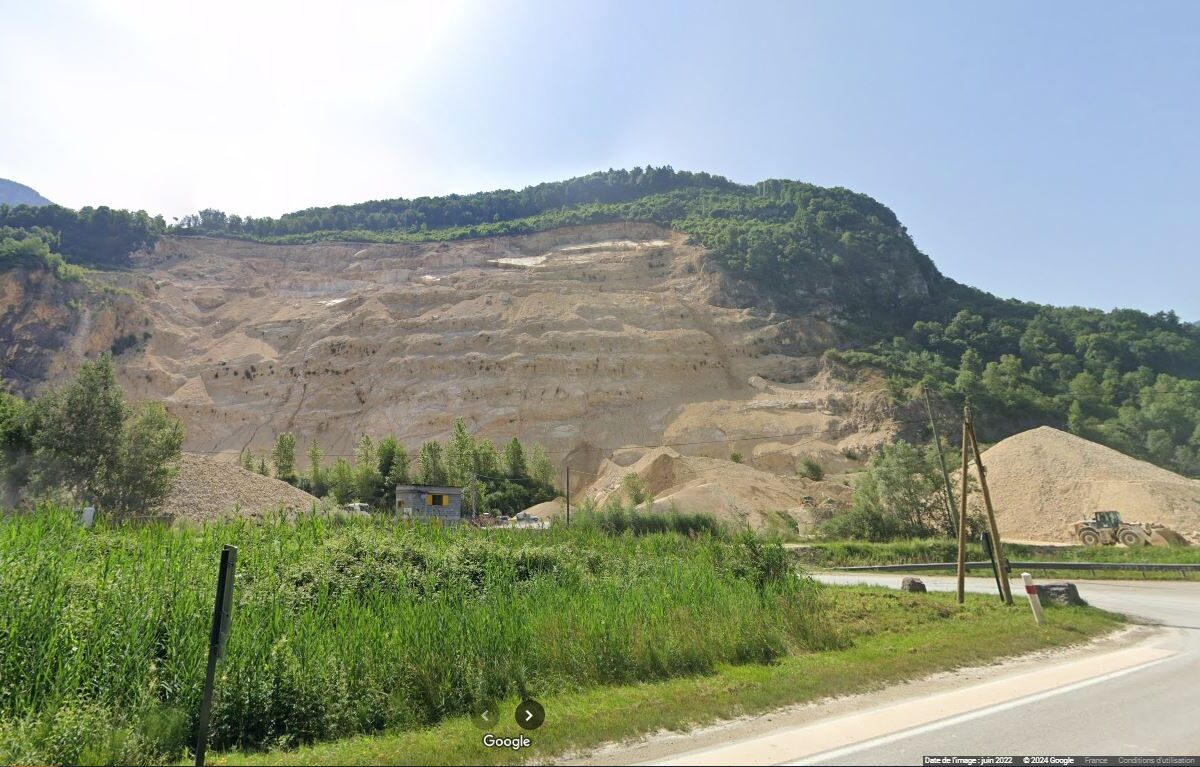 Google Street View image of the site of the 25 July 2024 landslide at La Rivière in France