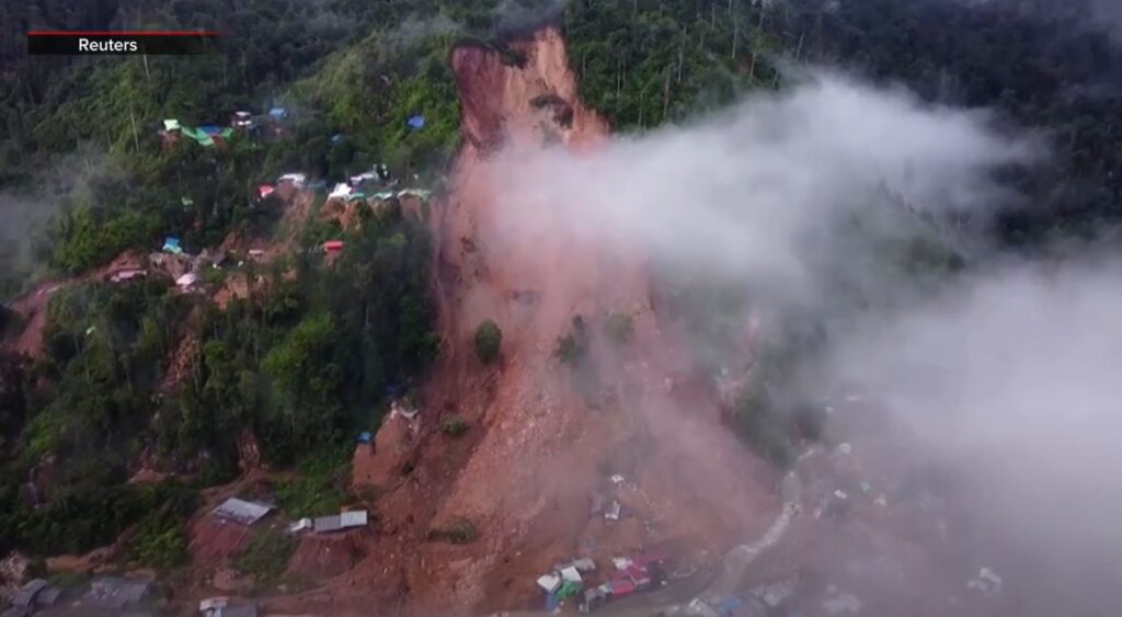 The 6 July 2024 gold mine landslide at Tulabolo in Indonesia.