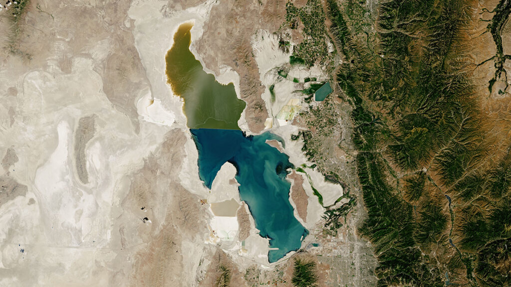 Satellite photo of the Great Salt Lake