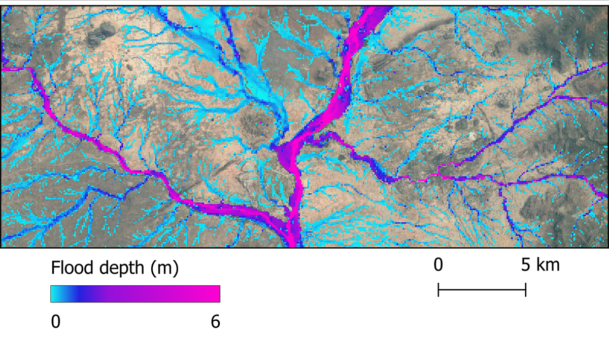 Flood depth map from the study.