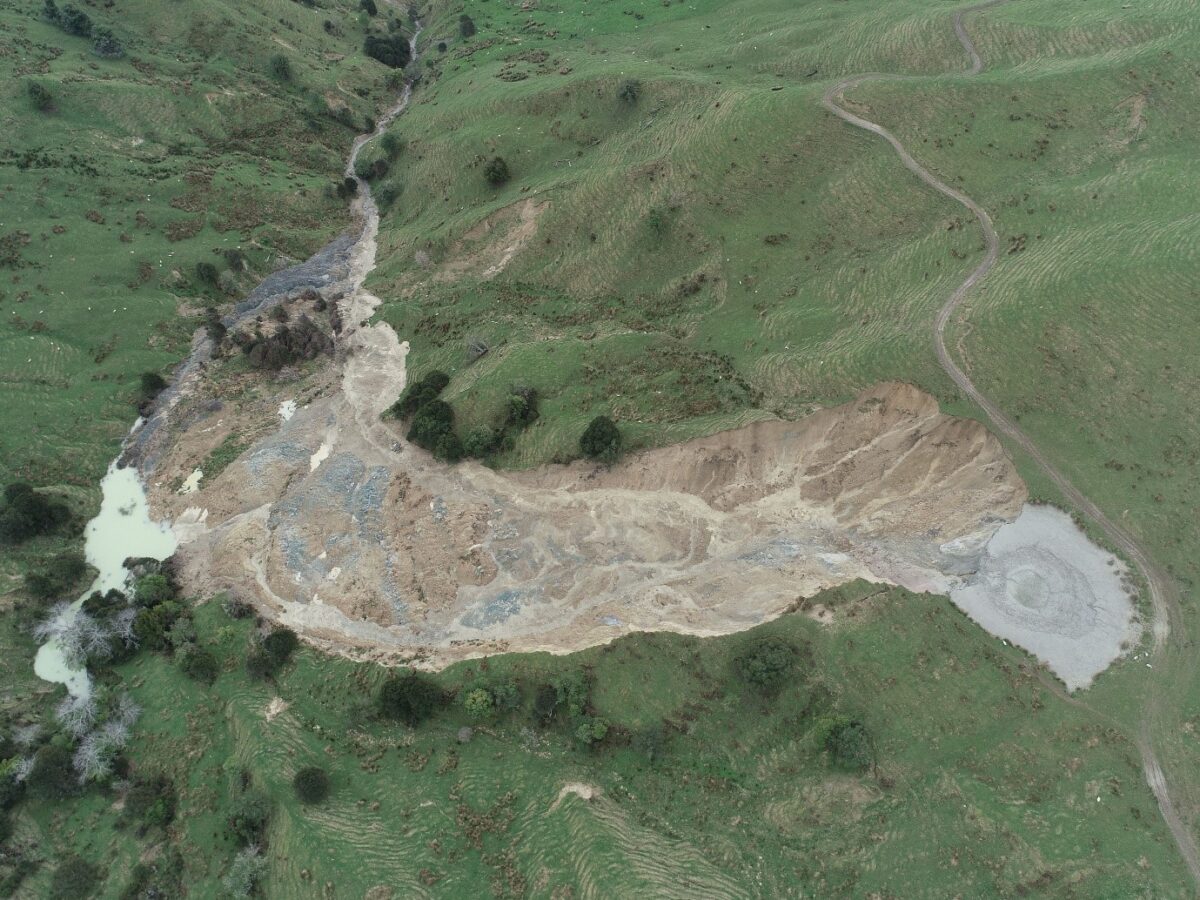 The Bushy Knoll landslide near to Tiniroto in Gisborne, New Zealand.