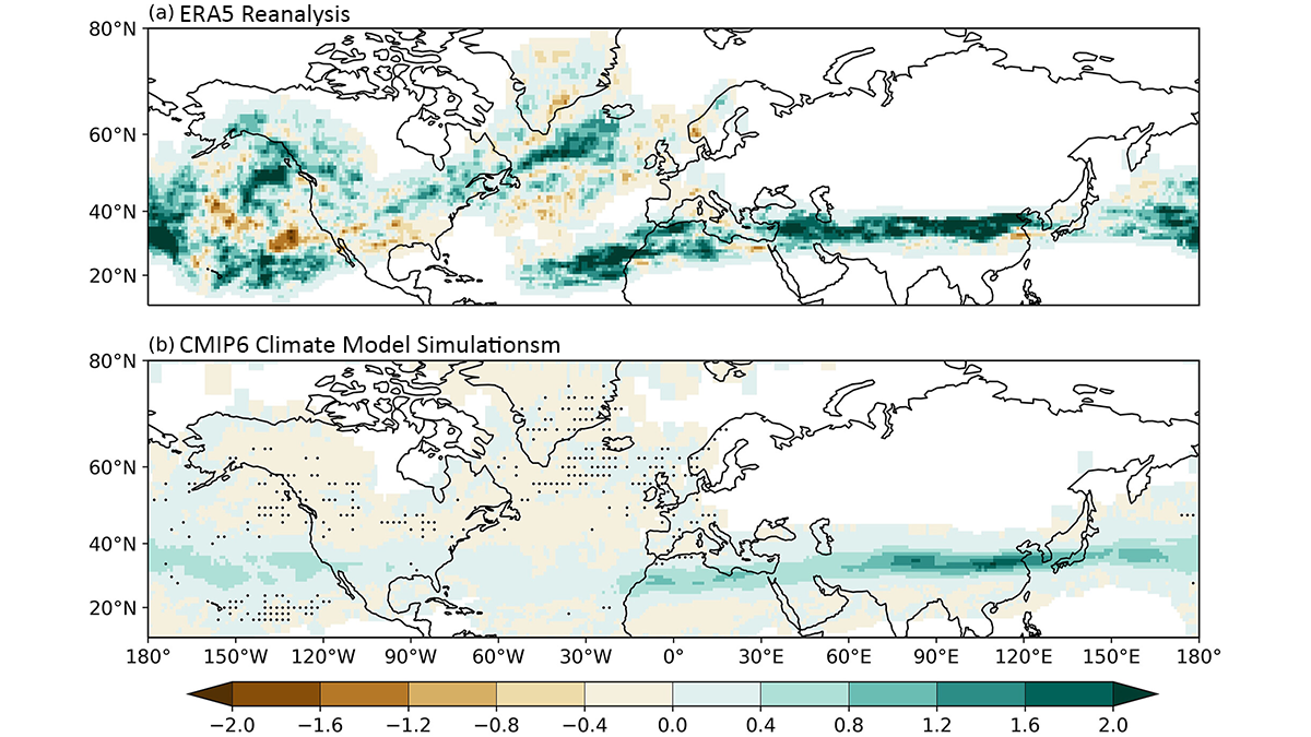 2 world maps overlain with a color gradient.
