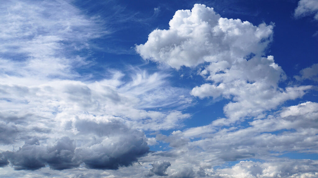Clouds against a blue sky