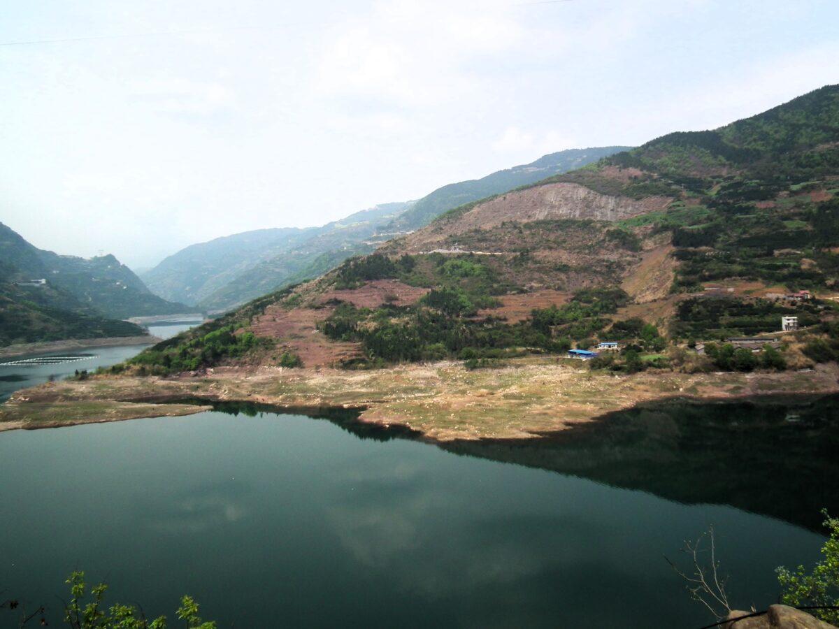 The Qianjiangping landslide in China.
