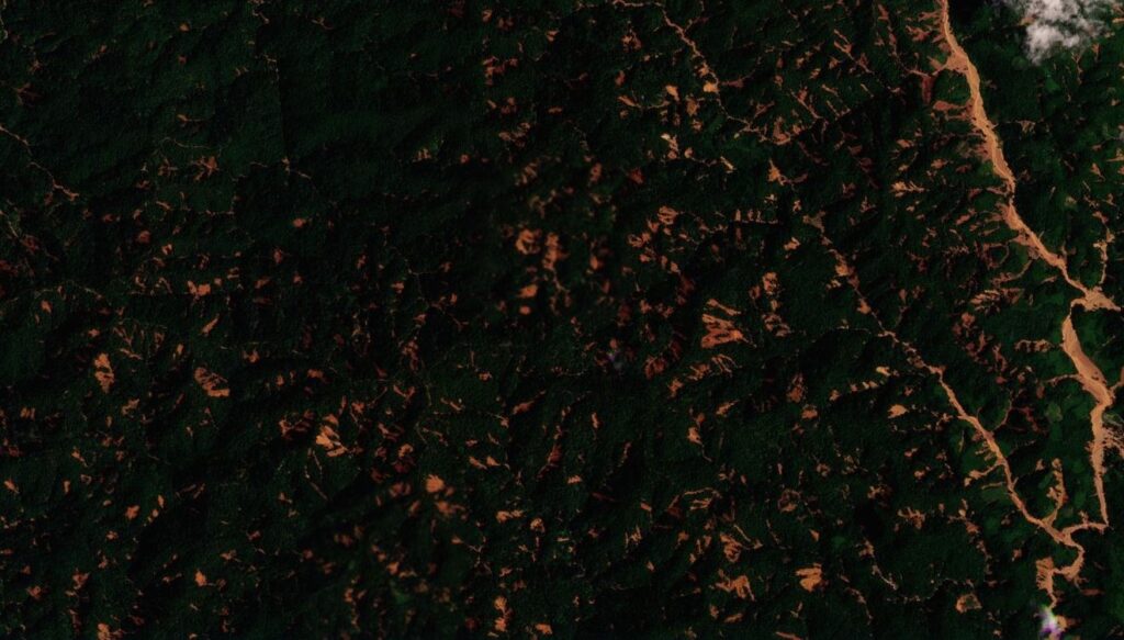 Satellite image of an area of upland Myanmar, collected after Typhoon Yagi.