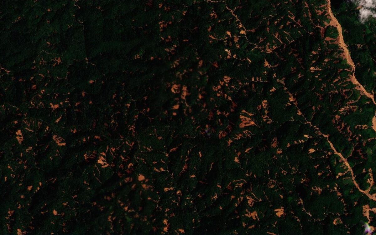 Satellite image of an area of upland Myanmar, collected after Typhoon Yagi.