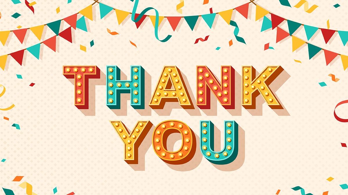 A graphic saying Thank you!