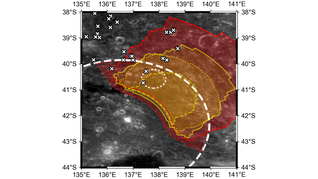 Map of the moon's surface from the study.