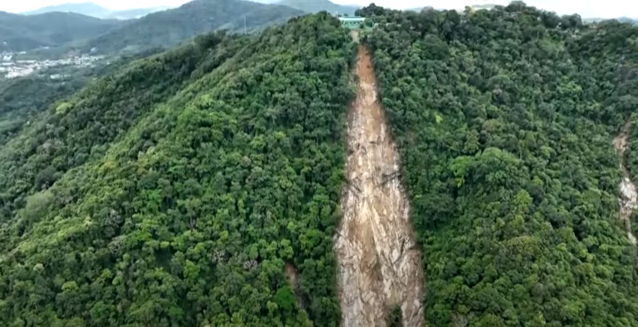 The upper reaches of the 23 August 2024 landslide at Nakkerd Hill in Thailand. S