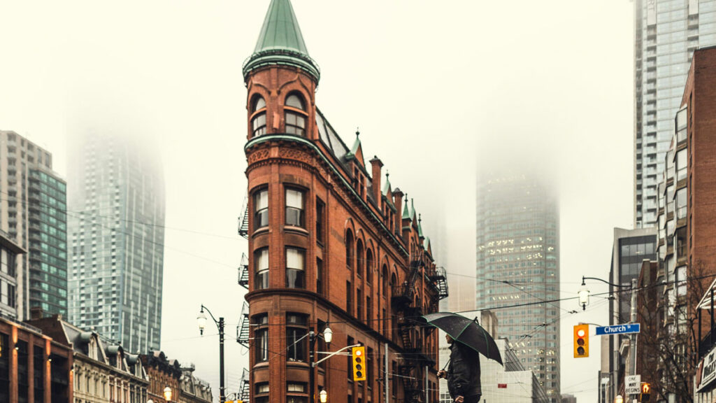 Wet city landscape