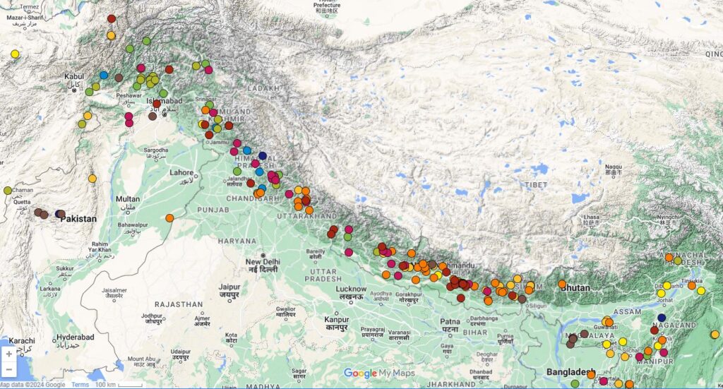 Fatal landslides along the Himalayan Arc in 2024 to date. Author's own data, CC BY-SA 4.0