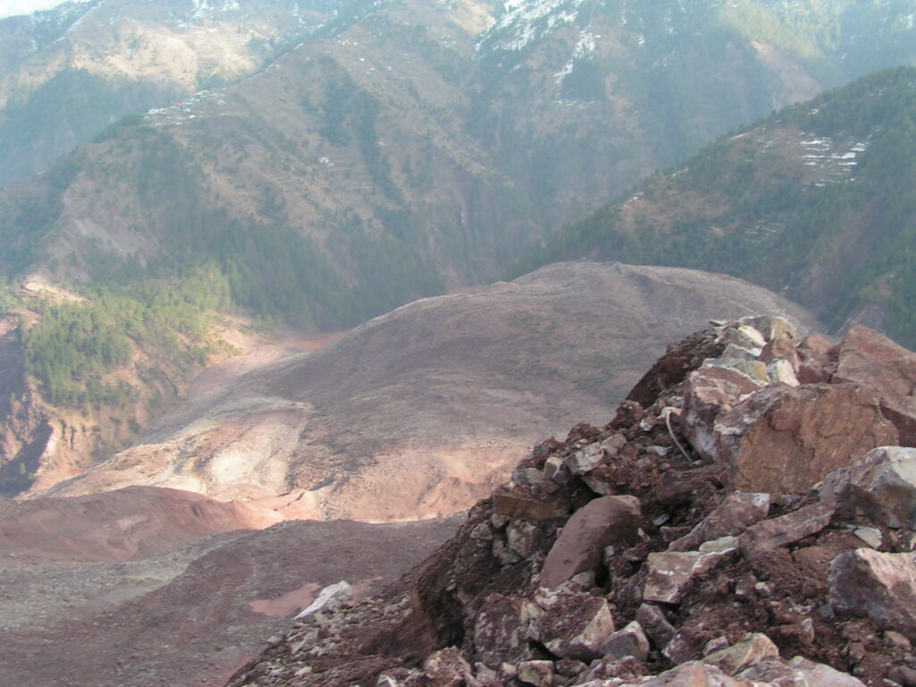 The lower portions of the Hattian Bala landslide.