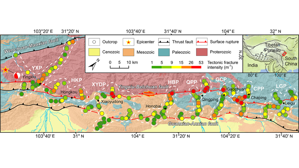 Geologic map with symbols.