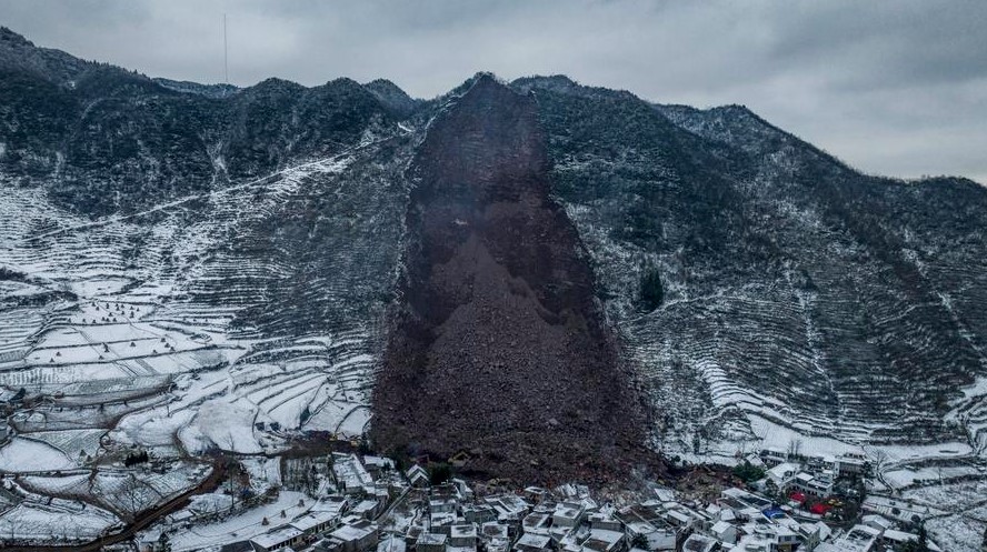 The January 2024 Liangshui landslide in China.