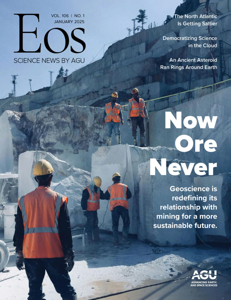Cover of the January 2025 issue of Eos