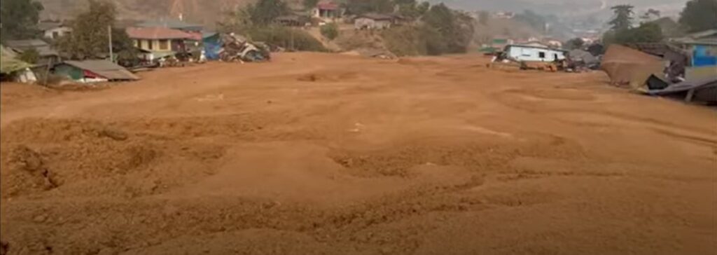 The aftermath of the 13 January 2025 landslide in the Hpakant jade mining area of Myanmar. 