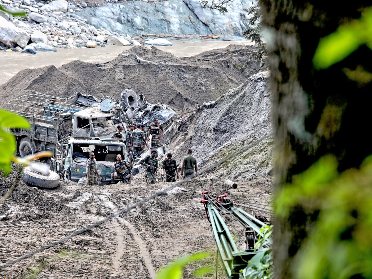 The aftermath of the GLOF along the Teesta Valley.