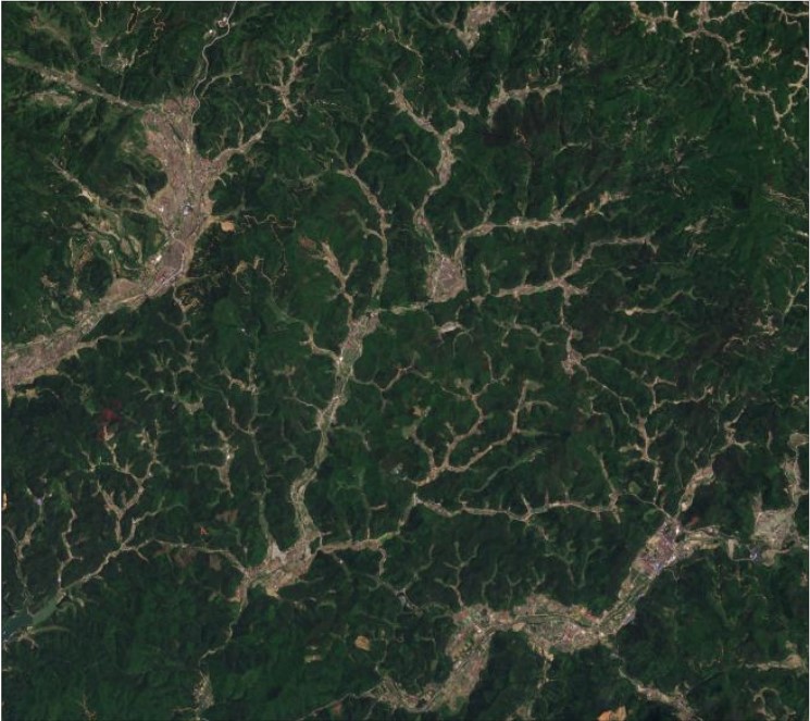 A part of the area of Zixing in Hunan Province impacted by the July 2024 rainstorm.