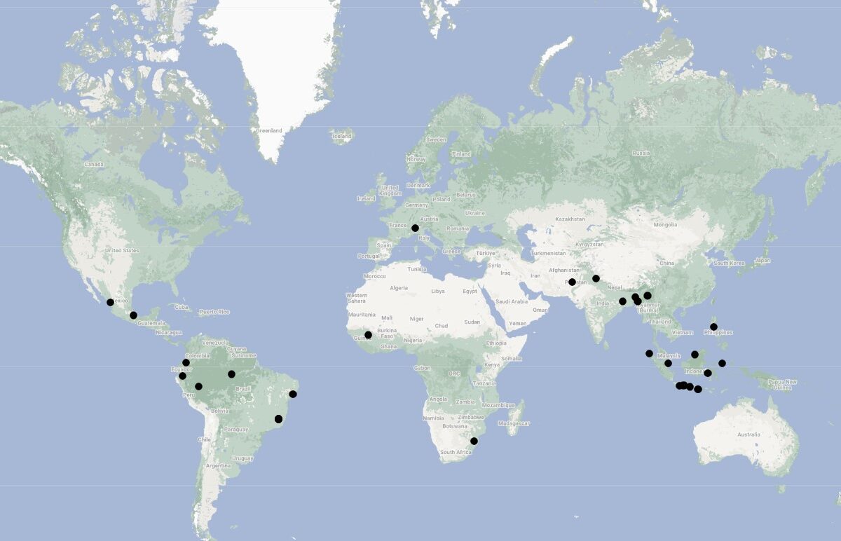 The geographical distribution of fatal landslides in January 2025.