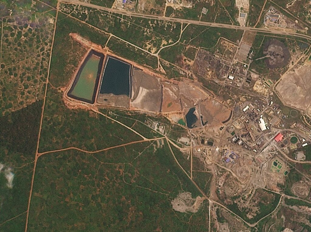 Planet Labs image of the Chambishi TSF site after the failure.