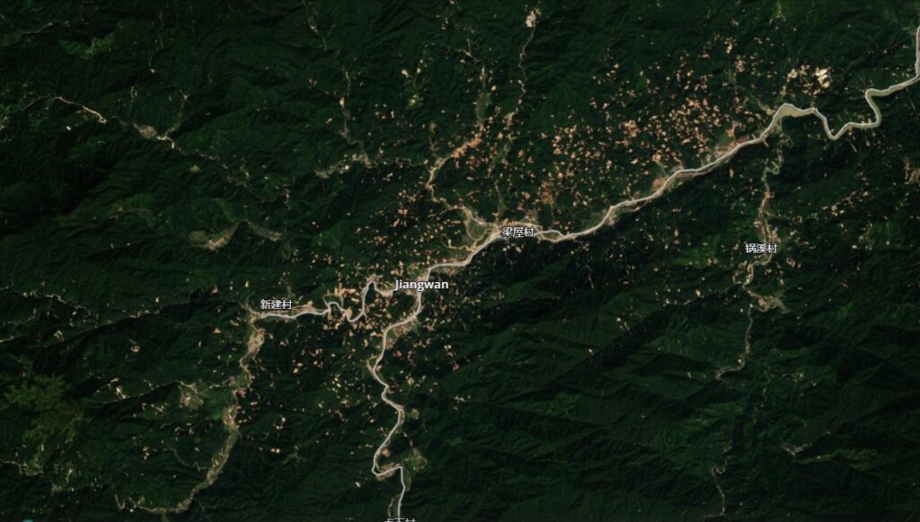 The area around Jiangwan in Guangdong Province after the April 2024 rainfall event.