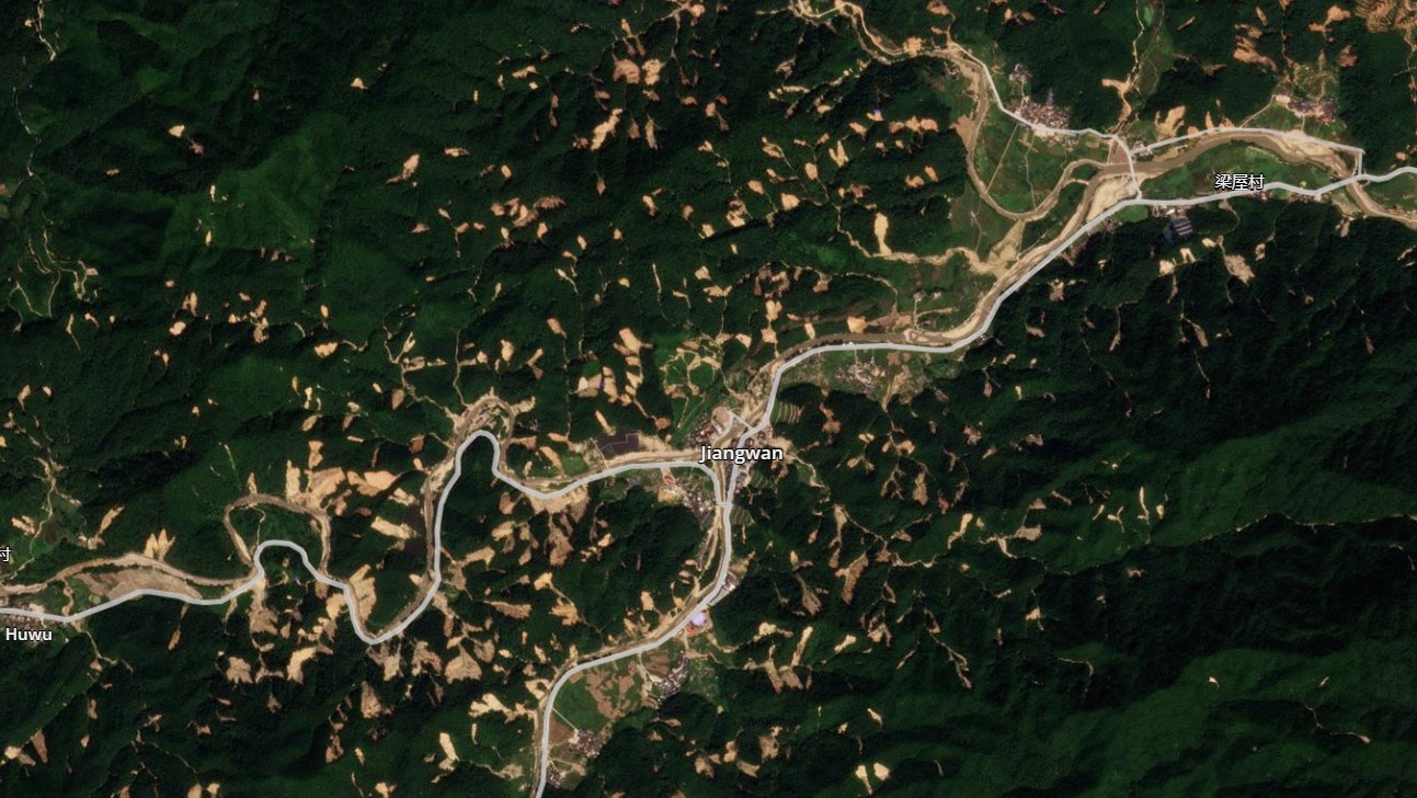 The high density of landslides around Jiangwan in Guangdong Province after the April 2024 rainfall event