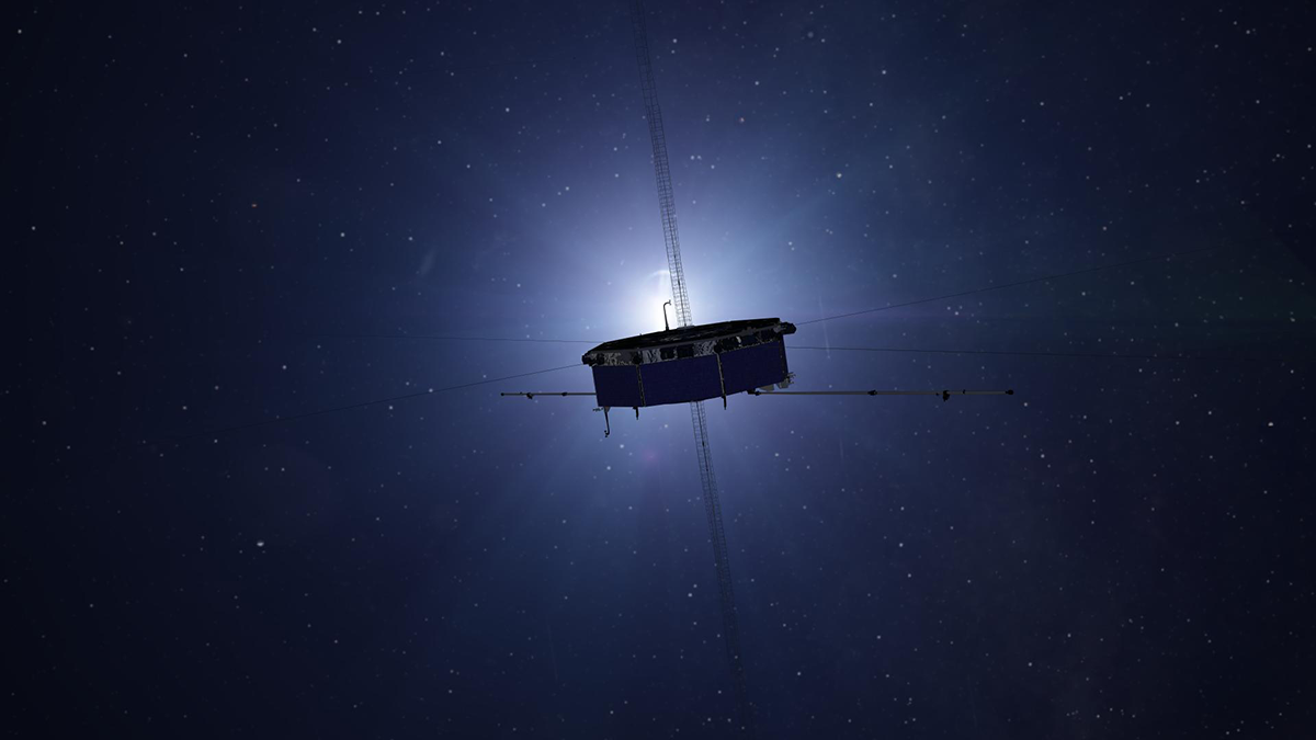 Illustration of a spacecraft in space.