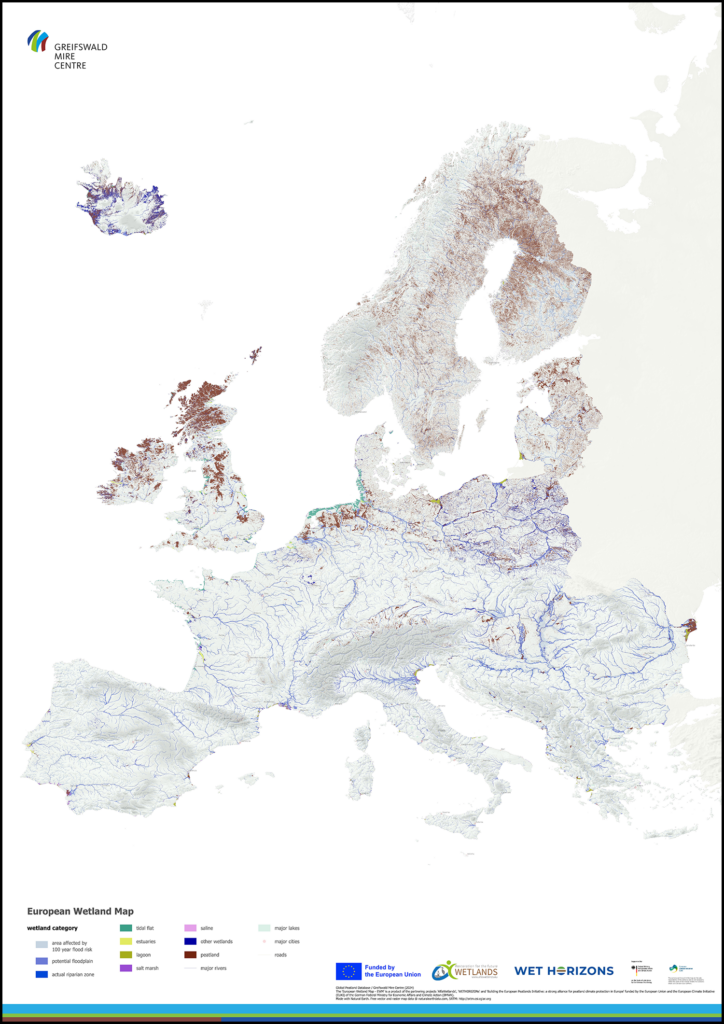Map of European wetlands