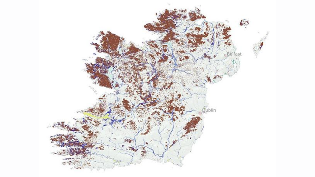 Map of Irish wetlands