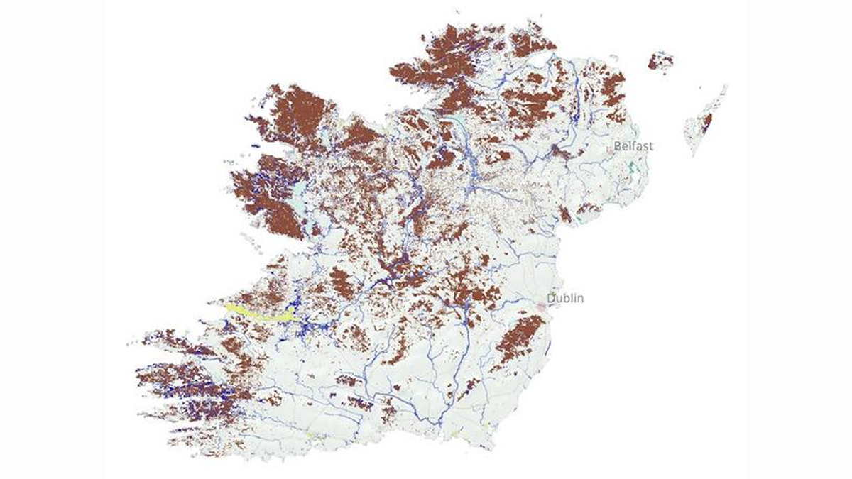 Map of Irish wetlands