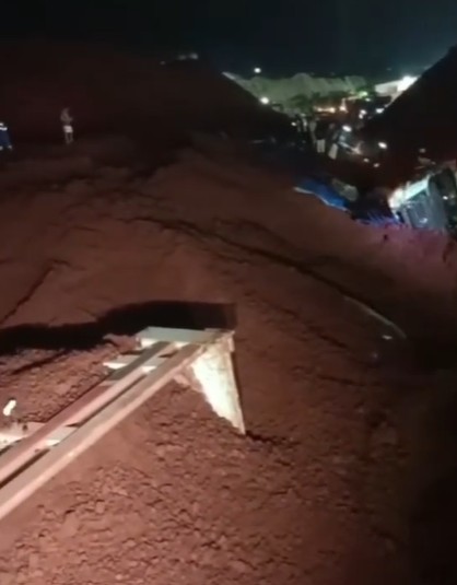 The aftermath of a report mining-related landslide at Morowali in Sulawesi.