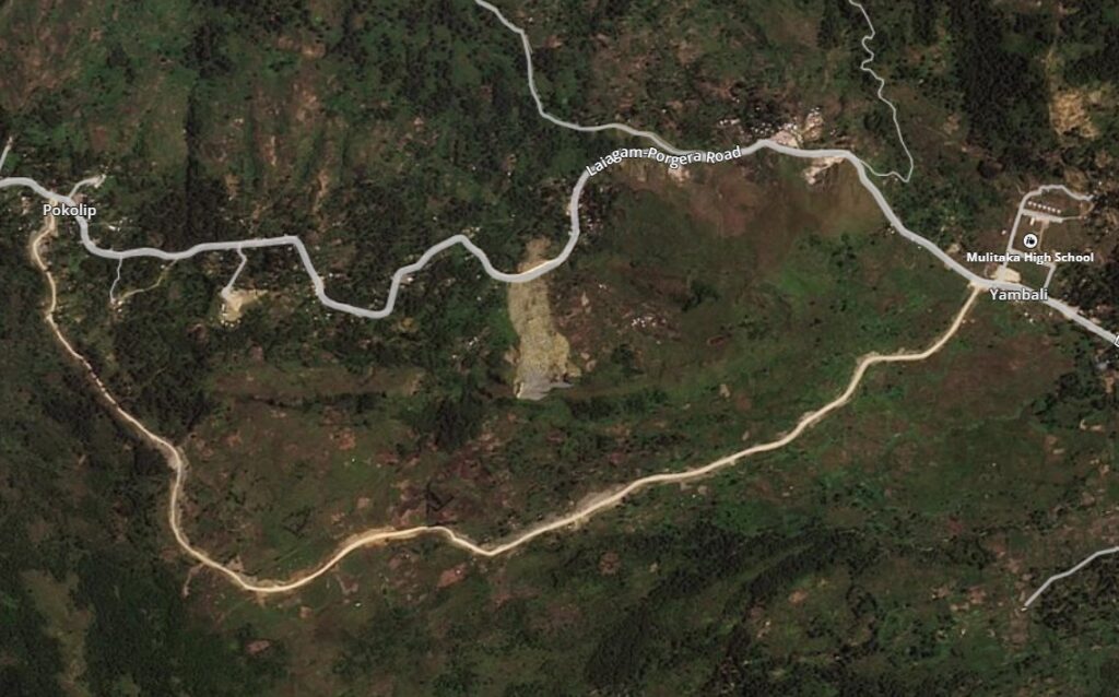 Planet image of the 24 May 2024 landslide near to Yambali in Papua New Guinea.