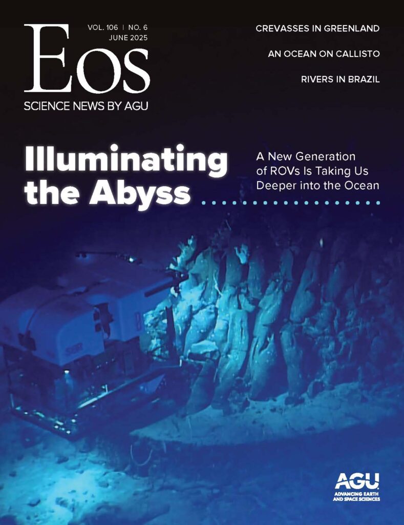 Cover of the June 2025 issue of Eos