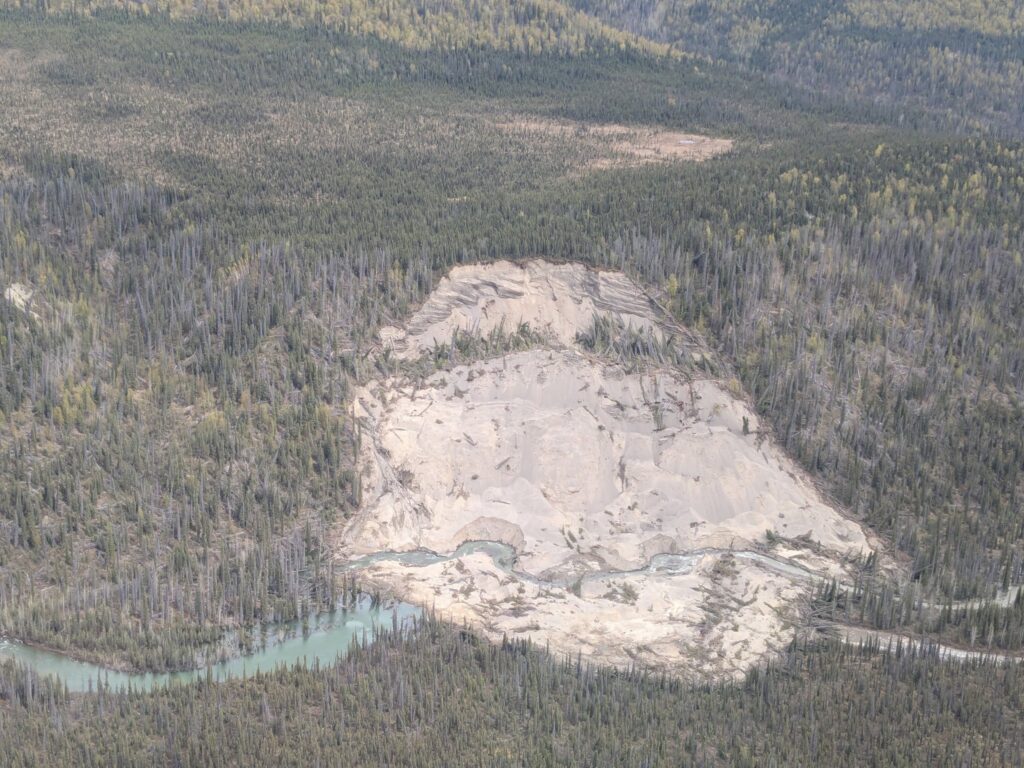 The landslide on the Lakina River in Alaska. Photograph posted to Facebook by John Matthews.